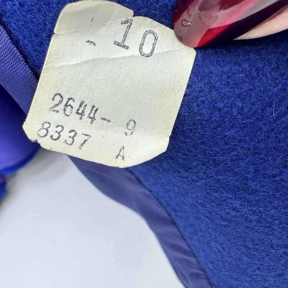 VINTAGE MISS NEW YORKER 60-70's Peacoat Wool Blend‎ Royal Blue Buttons Womens 10 - Picture 7 of 11